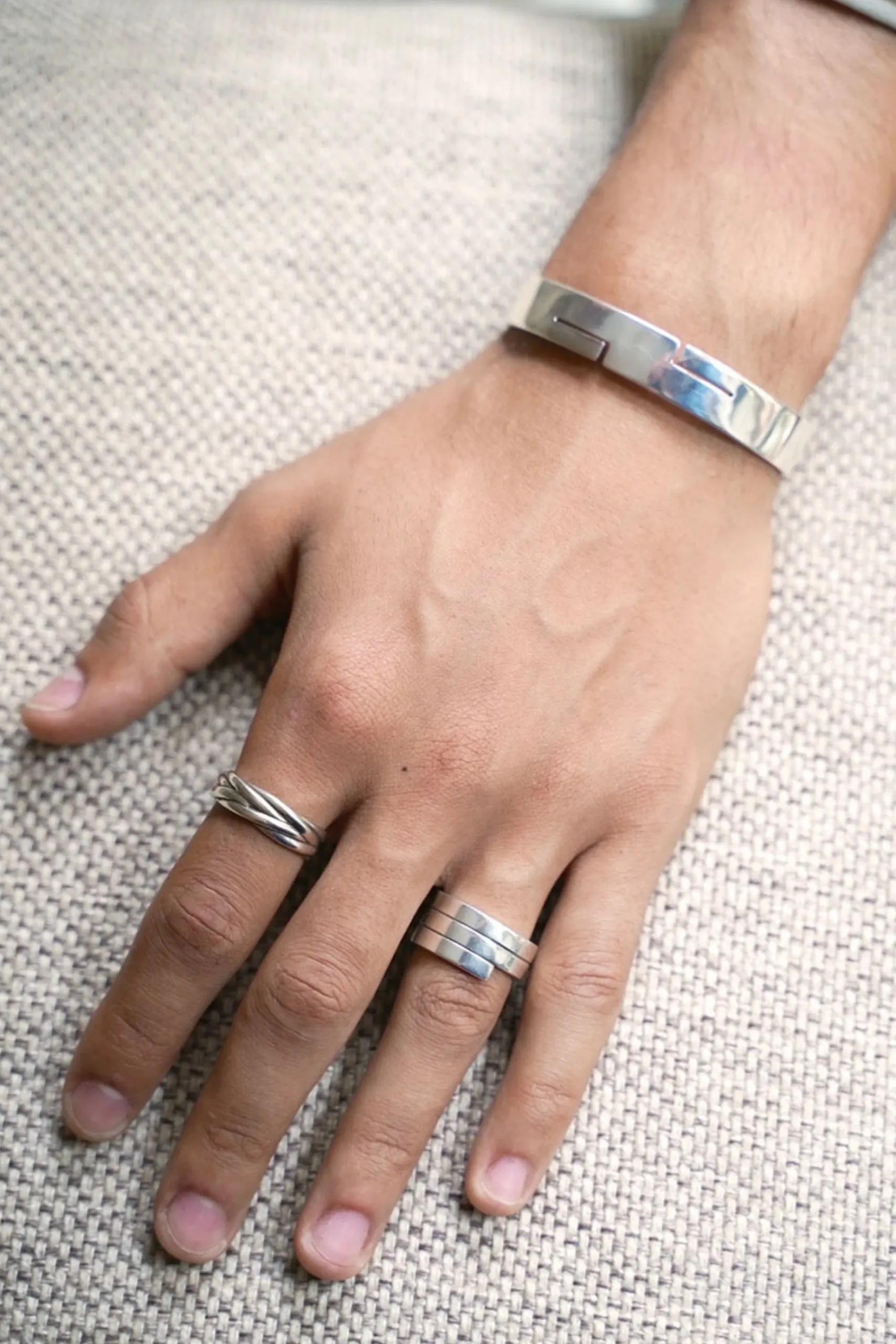 Philippe Audibert Bague Homme Mira Argente New