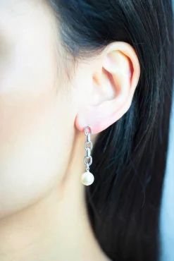 Philippe Audibert Boucles D'Oreilles Angela Perle Argente Flash Sale