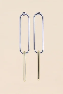 Philippe Audibert Boucles D'Oreilles Doubles Ovales Gm Bicolore Fashion