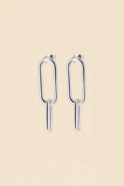 Philippe Audibert Boucles D'Oreilles Doubles Ovales Argente Clearance