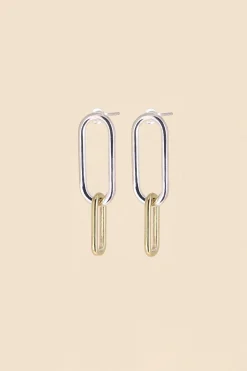 Philippe Audibert Boucles D'Oreilles Doubles Ovales Bicolore Flash Sale