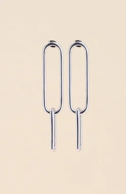 Philippe Audibert Boucles D'Oreilles Doubles Ovales Gm Argente Fashion