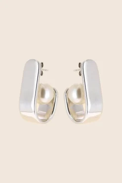 Philippe Audibert Boucles D'Oreilles Karla Perle Argente Flash Sale