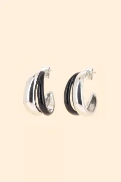 Philippe Audibert Boucles D'Oreilles Kyler Émail Argente-Noir Online