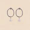 Philippe Audibert Boucles D'Oreilles Pia Perle Argente Hot