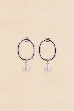 Philippe Audibert Boucles D'Oreilles Pia Perle Argente Hot