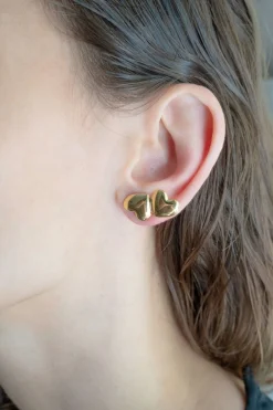 Philippe Audibert Boucles D'Oreilles Wanda Double Coeur Dore Store