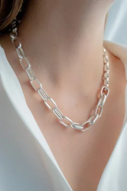 Philippe Audibert Collier Double Chaine Peran Argente Sale