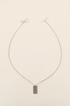 Philippe Audibert Collier Homme Plaque Argente Outlet